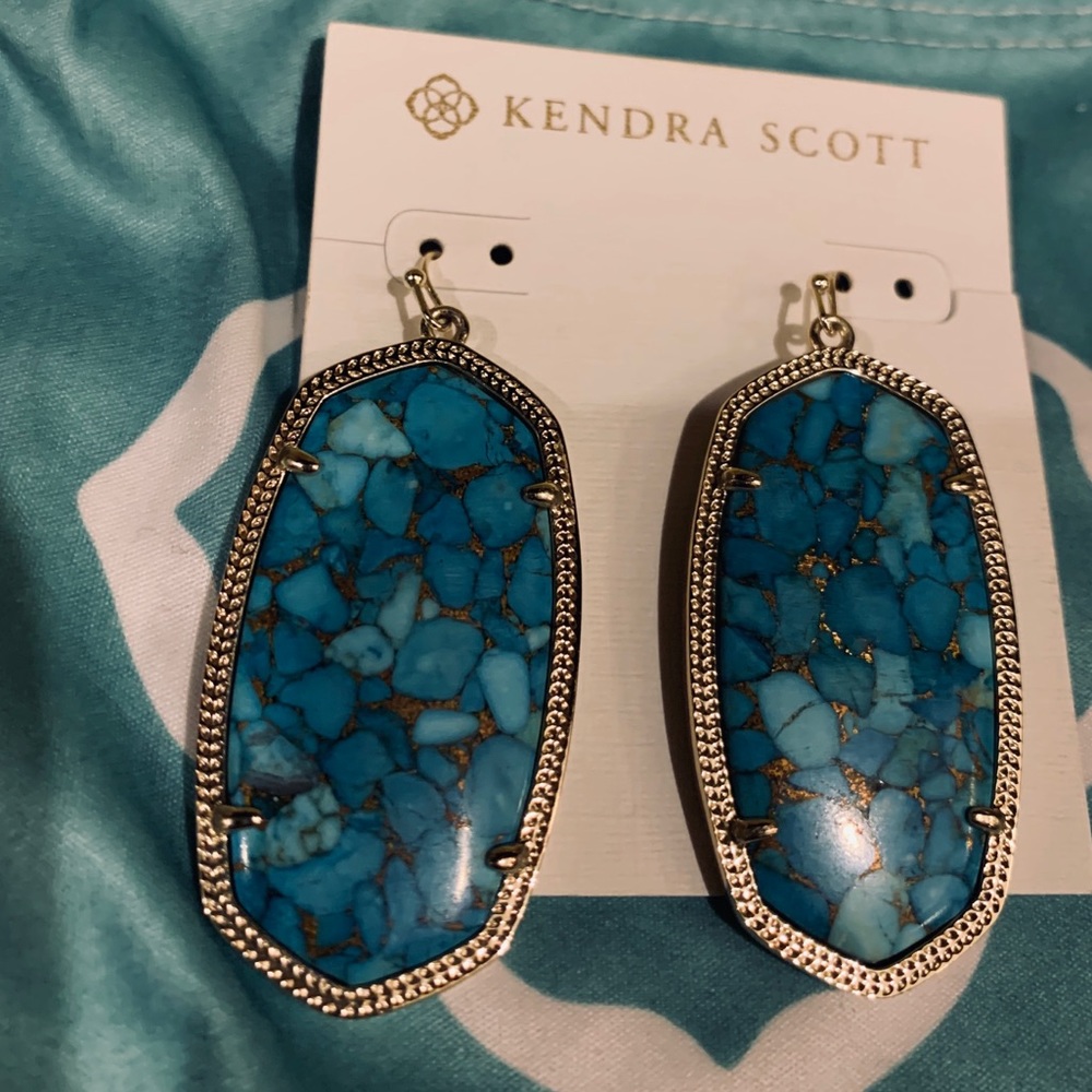 Kendra Scott Danielle Veined Turquoise Earrings